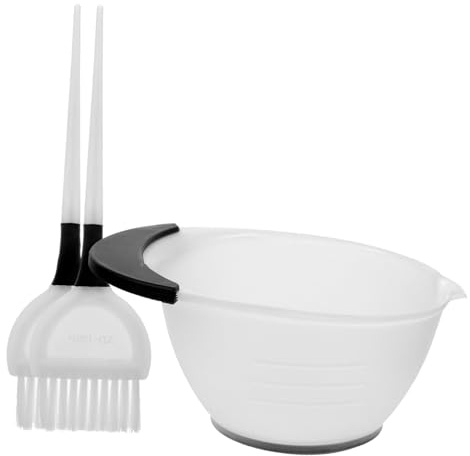 KAILIKETIY Kit D'accessoires pour Coloration Cheveux Bol Blanc en Abs et Pinceau Pratique pour Application Uniforme des Colorations en Salon Domicile Couleur Aléatoire Plusieurs styles
