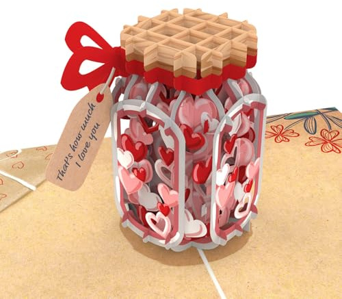 papercrush® Pop-Up biglietto That's How Much I Love You – Biglietto festa della mamma 3D per dire ti amo, Biglietto auguri romantico per anniversario o fidanzamento per lui (fidanzato, uomo, marito)