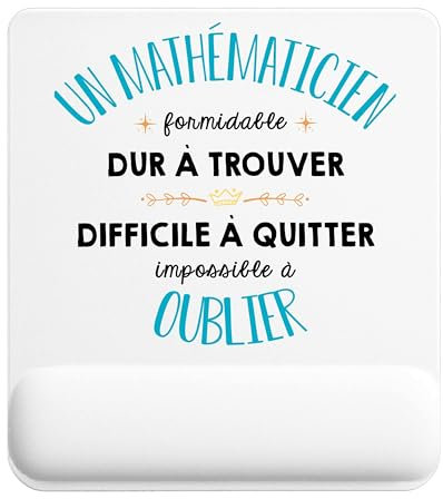 Planetee Tapis de Souris Un Mathématicien Formidable Blanc | Accessoire Bureau Ergonomique - Idéal pour Anniversaire, Collègue, Secret Santa Noël, Fête des Pères et Fête des Mères