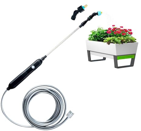 Tragbarer Bewässerungsstab – Batteriebetriebener Teleskop-Gießstab mit Verstellbarer Düse | Automatisches Bewässerungszubehör für Pflanzenpflege im Garten, Hof, Rasen und auf der Terrasse, bequem und