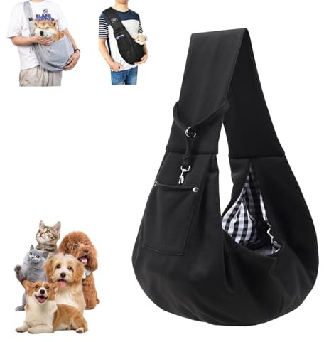 Hundetragetasche,Hunderucksack Bis 10kg,Tragbare Hunde Verstellbar Tragetasche,Hunde Taschen Für Kleine Haustier,Für Spaziergang Aktivitäten Im Ausflüge und Freien (Schwarz)