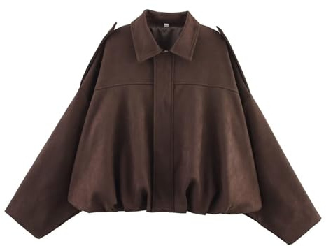 Generisch Lederjacke Damen Schwarz Ausgefallene Elegant Cord Frauen Cordjacke Gefüttert Leather Suede Damskie Coat Damen Wildleder Winter Autumn Kunstlederjacke M
