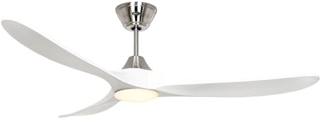 CasaFan Ventilateur de plafond 315263 Eco GENUINO-L avec lumière 152 cm pales blanches moteur chrome brossé