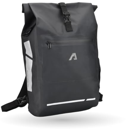 Alpensattel 3-in-1 Fahrradtasche 25 L – Gepäckträgertasche, Rucksack & Umhängetasche – wasserdicht, reflektierend, robust, ideal für E-Bike & Alltag, schwarz