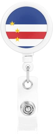 Flag of Cape Verde Retractable Badge Holder Printed, ID Reel with 360° Swivel Clip