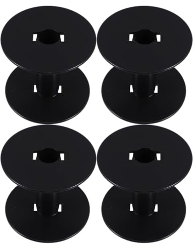 AUTSUPPL Bobine di Avvolgimento Design Compatto Salvaspazio Nero in Plastica Pp Set 4 Pezzi per Organizzazione Filo e Ricamo in Laboratori e Studi