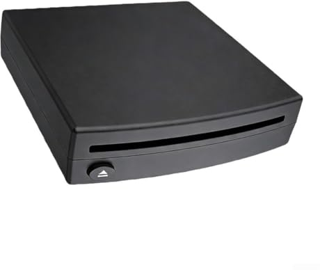 Posheliox Portable Car CD Player with USB, External Disc Drive Lossless Music, Compact ABS, and Play System Vehicle, Black, 14.8x14.5x3.5CM