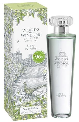 Woods of Windsor Lilly of the Valley Eau de Toilette, Perfume Floral de Mujer con Notas de Hojas Verdes Húmedas, Aceite de Geranio y Cítricos, Aroma de Lirio de los Valles 100ml
