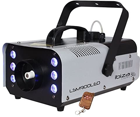 Ibiza - LSM900LED - 900W Nebelmaschine mit integrierten RGB-LEDs und DMX-Steuerung und Fernbedienung - Schwarz