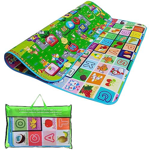 Denny International ® Kids Crawling Educational 2 Side Play Mat Game Soft Foam Picnic Carpet 200X180cm