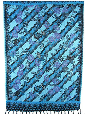 Sarong Pareo Wickelrock Strandtuch Tuch zum Binden Saya Blau-Türkis/große Auswahl schönste Farben/Sauna-Tuch Wickelkleid Schal Wickeltuch Bademode Freizeitmode Sommermode/aus 100% Viskose