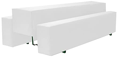 Brandsseller Hussen Set 3-teilig für Bierzeltgarnituren 1 x Tisch ca. 220 x 50 cm - 2 x Bank ca. 220 x 25 cm Weiß
