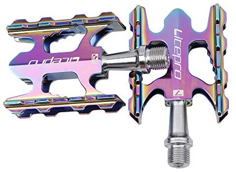Ultralight Fahrrad Pedalen DU-Lager mit Aluminiumlegierung Platform für MTB Road Mountain Folding Bicycle,Rainbow
