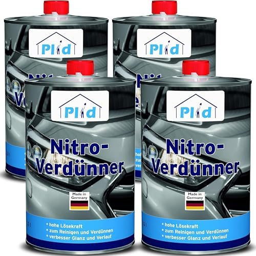 PLID® Diluente Nitro 4L [PULIZIA & DILUIZIONE] - Diluente incolore ad alta capacità solvente e brillantezza migliorata - Adatto per vernici sintetiche a essiccazione ad aria o a forno