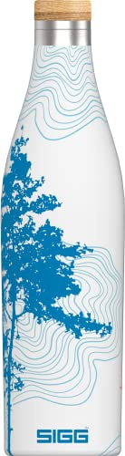 SIGG - Isolierte Trinkflasche - Meridian - Auslaufsicher - Extra schlank - BPA-frei - Plastikfrei - Doppelwandiger 18/8-Edelstahl - Bambus-Schraubverschluss - 0,5L / 0,7L