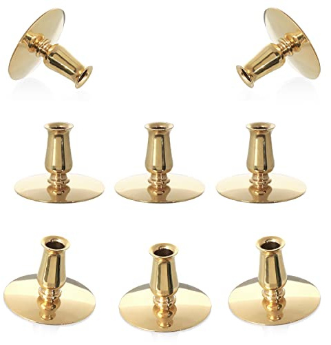NKlaus 8X Candelabros Candelabros de latón Oro Velas de Altar Finas hasta Ø0,9cm Boda 6730