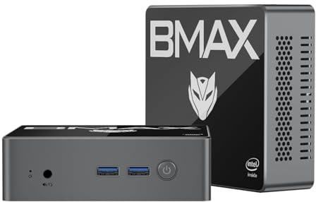 BMAX Mini PC 8 Go DDR4 256 Go SSD Intel Celeron N4100 Mini Ordinateur de Bureau Processeur Compatible 4K Double Sortie HDMI Double écran Gigabit Ethernet Quad Core Micro PC