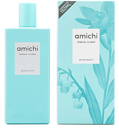 AMICHI - Sensual Flower 150 ml, Colonia Mujer, Perfume Formato Spray, Eau de Toilette Femenina, Agua Fresca, Fragancia Floral Afrutada, Aroma Seductor de Larga Duración