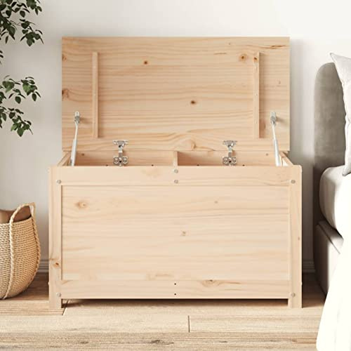 LAPOOH Boîte de rangement 80x40x45,5 cm Bois massif de pin,Boîte De Rangement De Jardin,Coffre De Stockage,Boîte De Stockage,