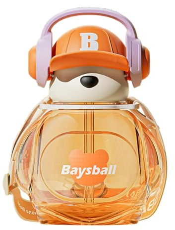 F Fityle Water Bottle Leakproof Water Bottle with Lid Large Capacity Gift Modern Cup Drink Bottle for Hiking Travel, Orange