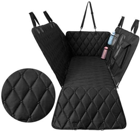 MWWYSF Hundedecke für Auto Rückbank, für VW Up PL408 Kratzfeste und Wasserabweisende Autodecke Hund, Hundematte für Rücksitzbank,C-Black