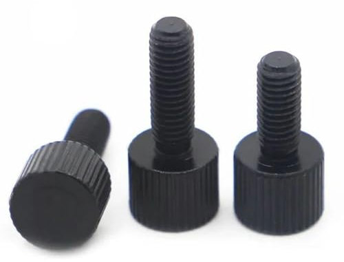 M2 M2,5 M3 M4 M5 M6 Rändelschrauben aus Edelstahl 304, schwarzer Stahl, glatter Typ, metrischer Rändelkopf, manuelle Einstellschrauben-M3, 5 Stück, 30 mm, schwarzer Kohlenstoffstahl