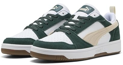 PUMA Sneaker Basse Unisex Rebound V6, Green Terrain Alpine Snow PUMA White, 44 EU