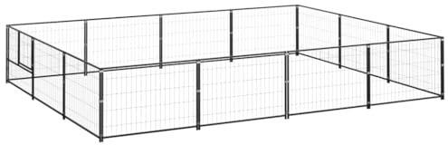 DYRJDJWIDHW hundekäfig Auto,Hunde Gitter für zuhause,hundezwinger Outdoor,Hundezwinger Schwarz 12 m² StahlEntworfen für Garten und Terrasse.