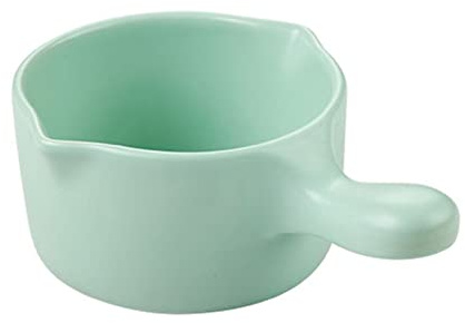 Japanese Ceramic Small Milk Pan With Pouring Lip, Small Casserole, Solid Color Saucepans, For Cooking Milk, Porridge, Complementary Food-Pink-800ml jars(Green)