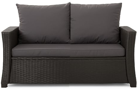 Setgarden® bänkskydd – utomhus sittdyna för trädgårdsbänk för polyrattan stoppning dyna utomhus – bänkkudde dyna för hollywoodgunga rotting sittbänk (antracit, 110 x 60 x 50 cm)