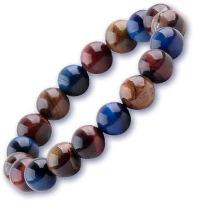 Tigerauge Armband Echtes Naturstein Armband für Damen Herren, 10mm Verstellbare Natürliche Braunes Edelstein Heilsteine Perlenarmband Chakra Yoga Armband, Bringt Glück, Reichtum und Wohlstand