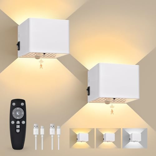 GeyouLux 6000mAh Akku Wandlampe Innen mit Bewegungsmelder & Fernbedienung
