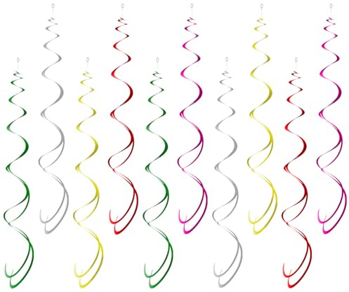 OFFCUP 30pcs Hanging Swirl Decorations, Simple Ceiling Window Wall Decorations, Party Spiral Streamers Decorations for Festival Party Holiday Decorations Supplies