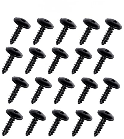 20Pcs Self Tapping Body Screws – M5 x 16mm Metal Car Body Screws – Flat Head Torx Black – for Bumper, Mudguards, Wheel Arches, Grille, Chassis, DIY Repairs