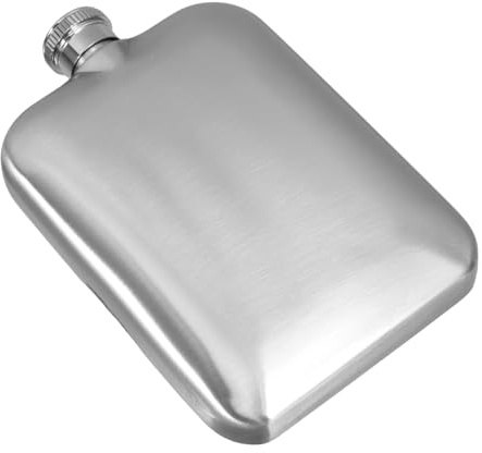 IMIKEYA Flasque Vintage Carrée En Acier Inoxydable Mat 177 Ml Portable Pour Whisky Flacon De Poche Compact Pour Activités De Plein Air Voyage Randonnée