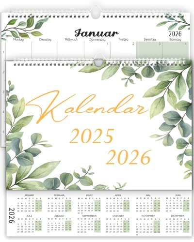 Wandkalender 2026 A4, Kalender 2026 von Nov. 2025 bis Dez. 2026, Monatsübersicht Familienkalender/Adventskalender/Monatsplaner/Jahresplaner für Zuhause oder Büro (Wandkalender 2026)