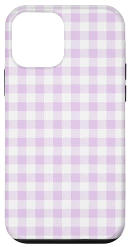 Viola Lilla Gingham Classico Plaid Stampa Trendy Girly Phone Custodia per iPhone 12 mini