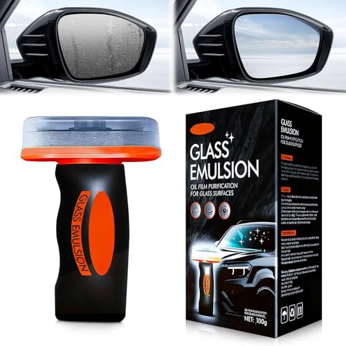 Hand-Held Glass Emulsion Cleaner, Car Glass Cleaner, Oil Film Cleaning Brush for Windscreen, Q4 Glass Guard Car Glass Cleaning Board Fits Window, Mirrors.