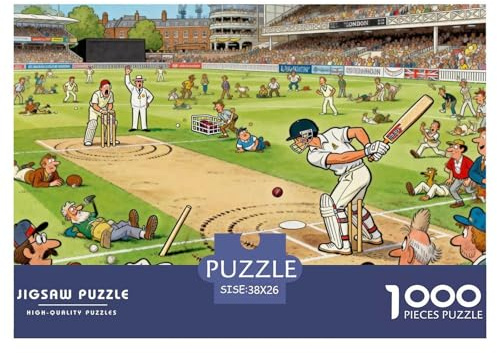Londra Cricket Match Puzzle in Legno Impermeabile Puzzles Da 1000 Pezzi Per Adulti Impossibili Per Decorazioni Domestiche