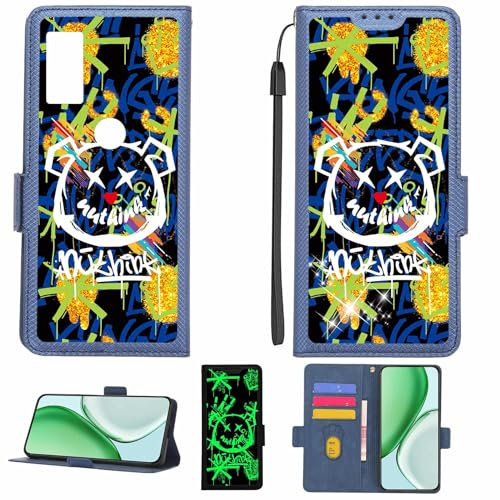 Aroepurt fodral kompatibelt med ATT Jetmore Cricket Jetmore telefonfodral flipskydd [med härdat glas skärmskydd] [RFID-blockering] [Guldglitter + lysande] LPT-TYX