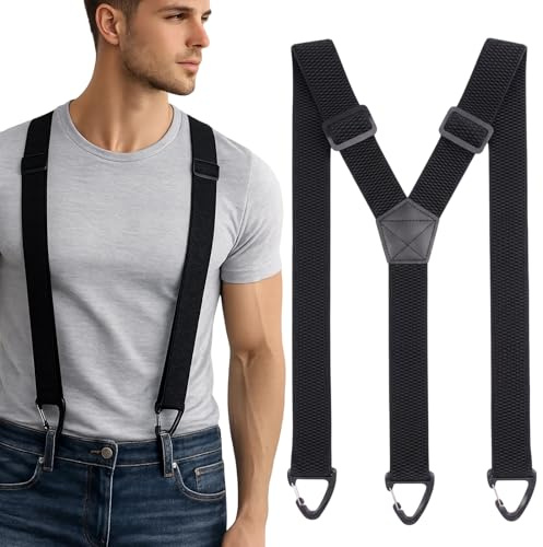 OhebEsx Hosenträger Herren Extra Stark, 3.8 cm Breite 120 cm Länge, Hosenträger Für Damen Und Herren, Praktisch Für Beruf Und Alltag