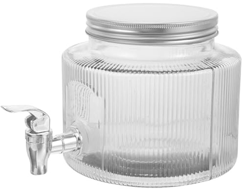 SUPVOX Distributore di Bevande con Rubinetto in Vetro da 2,8 Litri, Barattolo per Tè alla Frutta Sigillato con Coperchio, Brocca D'acqua per Feste e Ristorazione