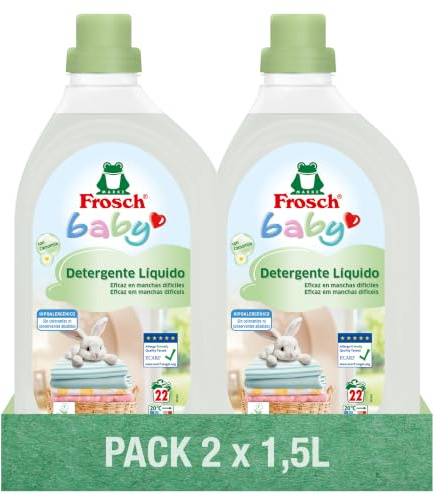 Frosch Baby Detergente Líquido de Ropa Bebé Ecológico Hipoalergénico 2x1,5L