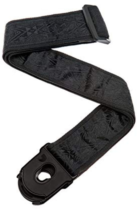 D'Addario Tillbehör för låsande gitarrrem – gitarrtillbehör – elgitarrrem, akustisk gitarrrem, akustisk elgitarrrem och basgitarrrem – svart satin