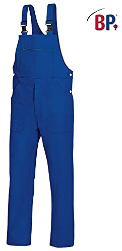 BP Workwear Basic 1413-060-13 Latzhose - Verstellbarer Bund - Kunststoff-Clip-Verschlüsse - Reine Baumwolle - Normale Passform - Größe: 46 - Farbe: königsblau