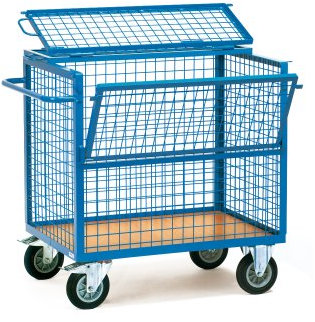 Fetra Transportgeräte mtefd763 Wagen Transport geschlossen mit Gitter, 1330 mm Länge x 825 mm Breite x 1113 mm Höhe