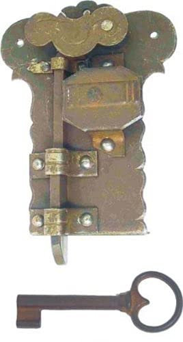 Antikhof Möbelschloss Eisen/Antik gerostet,Höhe:9,5cm,Breite:16,0cm,Dornmaß:10,0cm,Best.Nr.:BKASL100