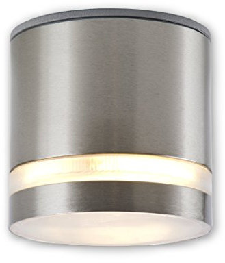 LICHT DISCOUNT Dimmbare LED Aufbauleuchte IP44 Edelstahl Badleuchte 7W neutral weiss Badlampe 230 V inkl. satiniertem GX53 Leuchtmittel