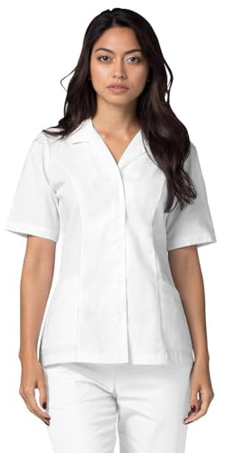 Adar Universal Divise sanitarie Donna - Colletto con Bavero Abbottonato - 2629 - White - M