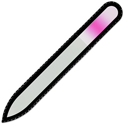 Mont Bleu Lima per unghie in vetro colorato in sacchetto di nero - vero cristallo di Boemia temperato - Fatto a mano in Repubblica Ceca